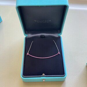 Tiffany & Co. Large Ruby Smile Necklace 18k White Gold Stunning Rare!!